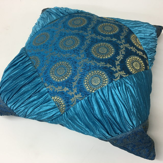 CUSHION, Indian - Aqua Blue 40cm